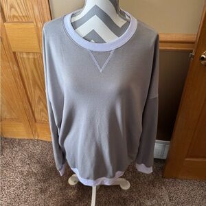 Elegant Gray Women's Crewneck Top